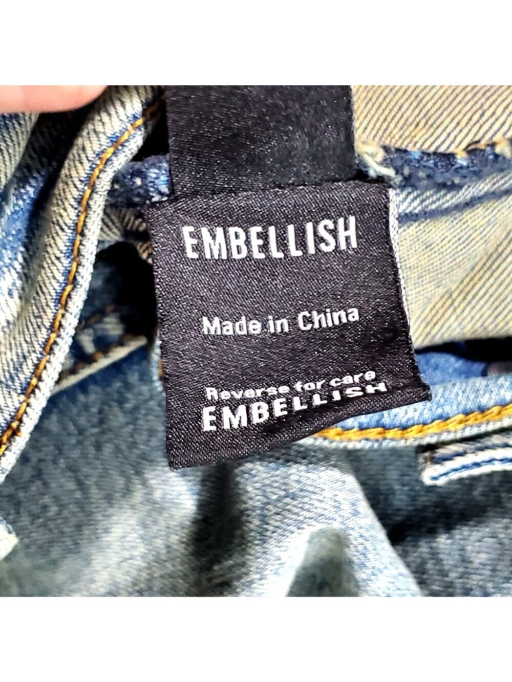 Embellish Mens Distressed Denim Jacket Size Large Blue Style EMBF121-200 NWT - Picture 8 of 15
